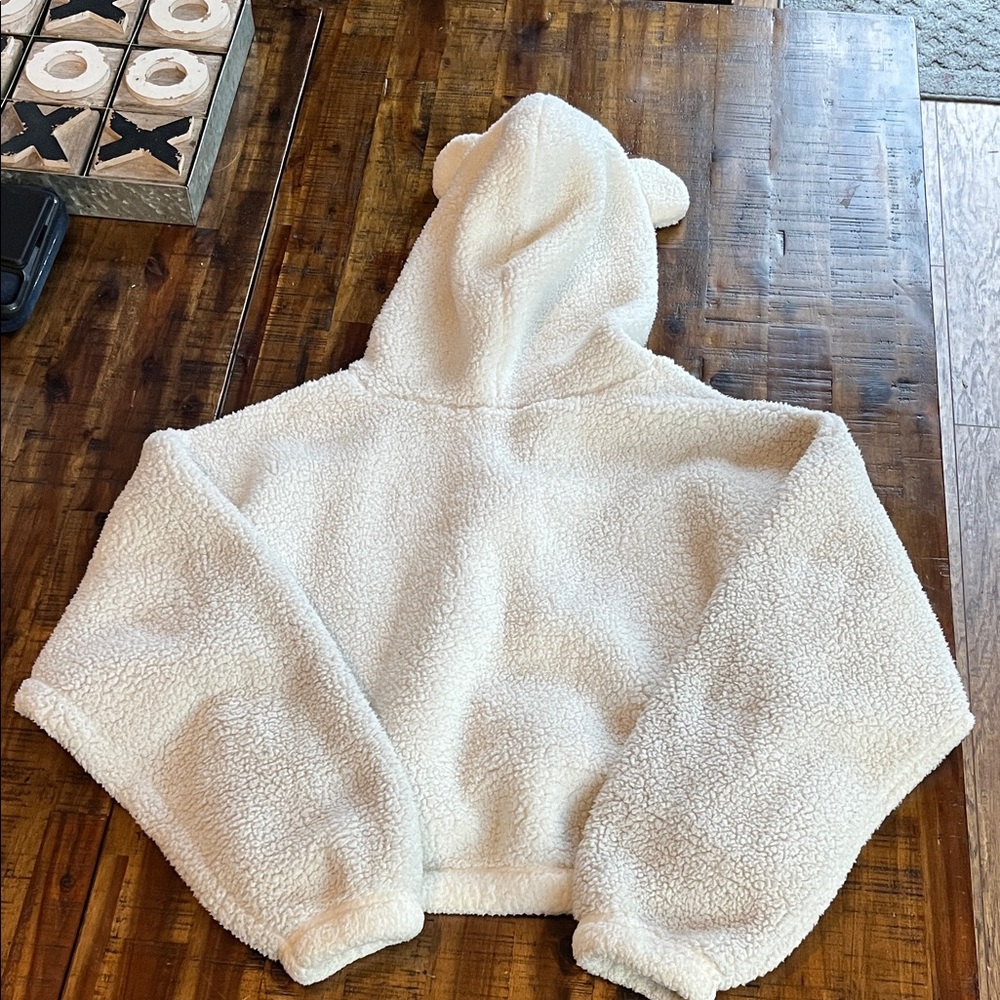 Gilly Hicks Cream Fleece Hoodie and Shorts Set - Picture 7 of 11